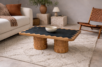 ARCHITECTURE Industrial coffee table 100cm oiled oak black frame