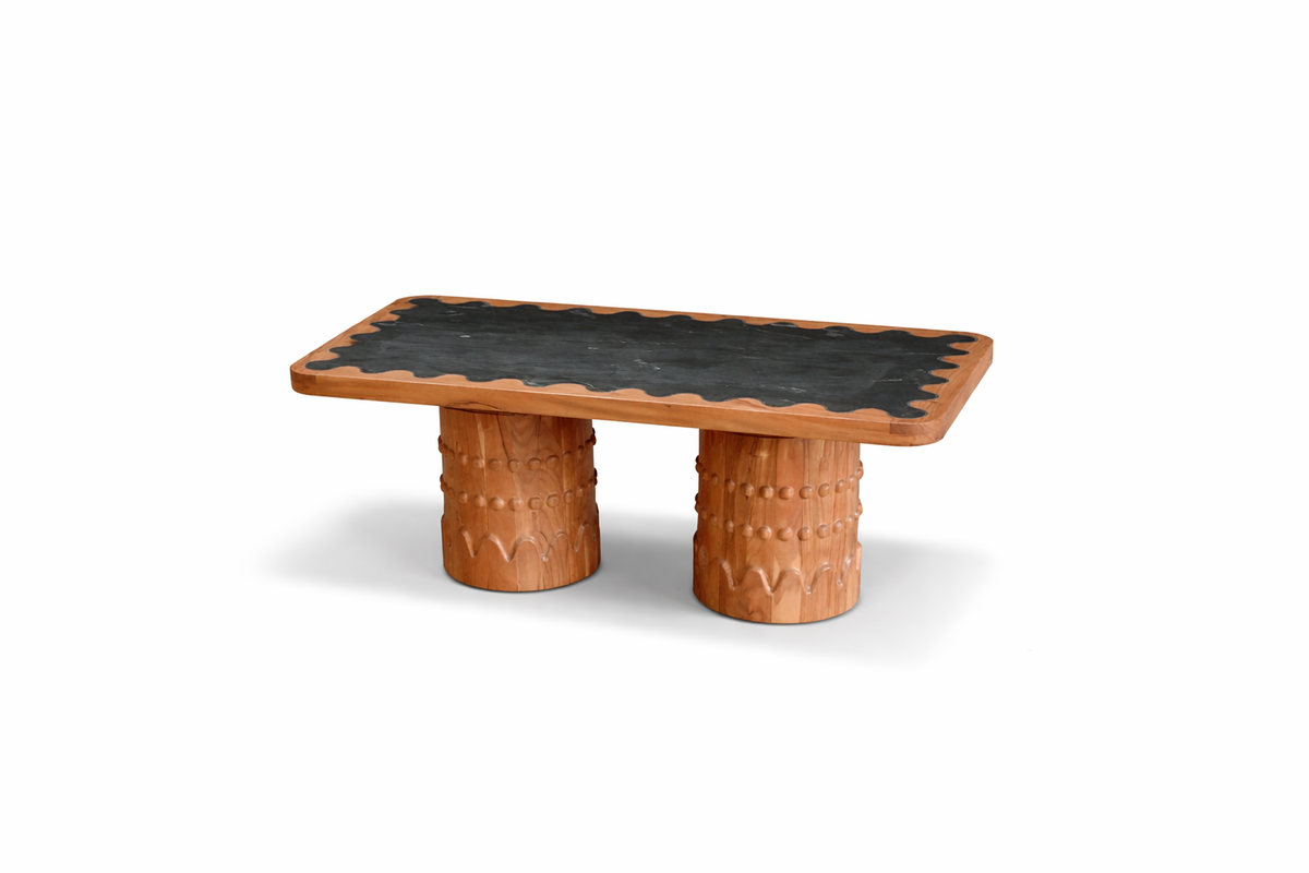 ARCHITECTURE Industrial coffee table 100cm oiled oak black frame