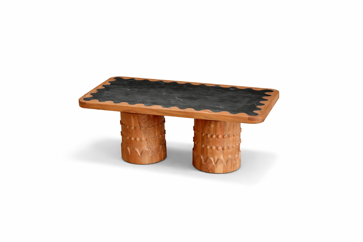 ARCHITECTURE Industrial coffee table 100cm oiled oak black frame
