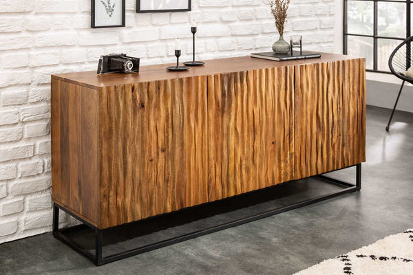 AMAZONAS Massives Sideboard 160cm Mangoholz natürliches Front Design