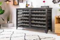 BODEGA Industrial Weinschrank 127cm recyceltes Pinienholz grau Weinregal für 55 Flaschen