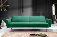 BELLEZZA Retro Schlafsofa 210cm Samt 3-Sitzer Couch inkl. Kissen