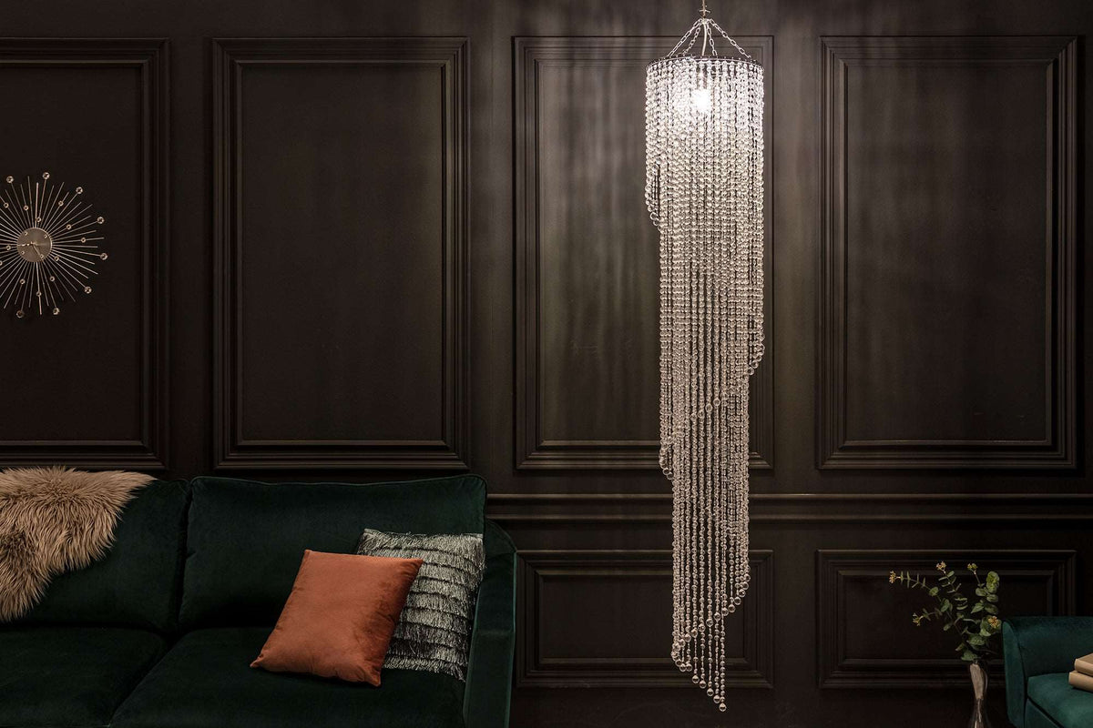 BIG STRASS L Extravagante Hängeleuchte 160cm Hängelampe Strass-Steine