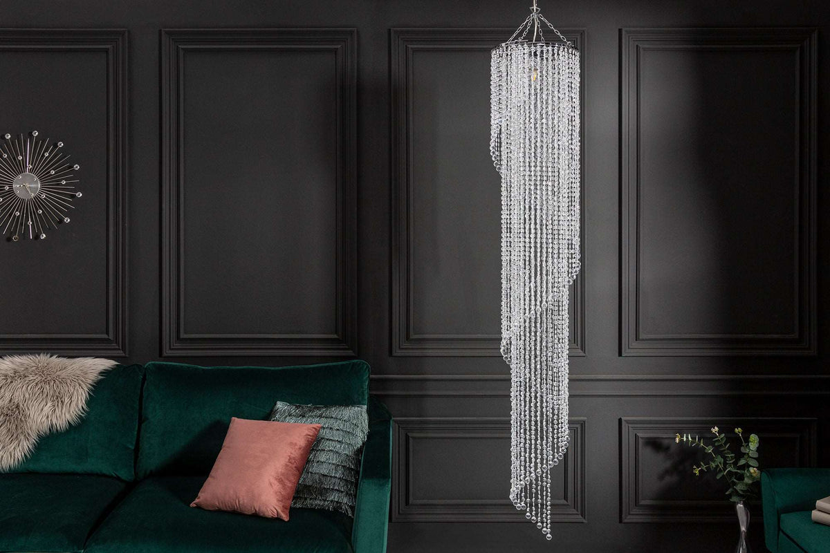 BIG STRASS L Extravagante Hängeleuchte 160cm Hängelampe Strass-Steine