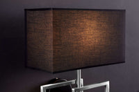 ATLANTIS Moderne Wandleuchte 44cm Stoffschirm schwarz Lampe