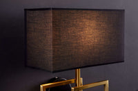 ATLANTIS Moderne Wandleuchte 44cm Stoffschirm schwarz Lampe