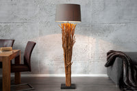 EUPHORIA Design Driftwood floor lamp 180cm gray with linen shade