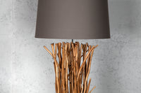 EUPHORIA Design Treibholz Stehlampe 180cm grau mit Leinenschirm