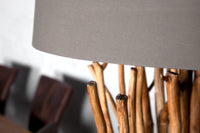 EUPHORIA Design Driftwood floor lamp 180cm gray with linen shade