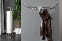 BULL Design Garderobe 100cm Aluminium Wanddekoration Stierkopf