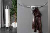 BULL Design Coat Rack 100cm Aluminum Wall Decoration Bull Head