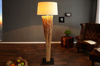 EUPHORIA design driftwood floor lamp 180cm natural with linen shade