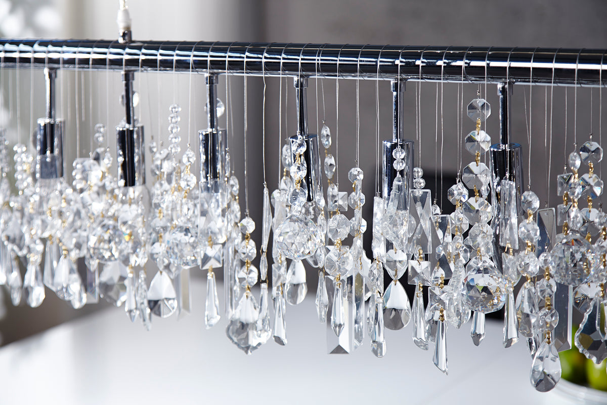 DIAMONDS XL Extravagante Hängelampe 120cm Kristall Lampe mit 9 Leuchten