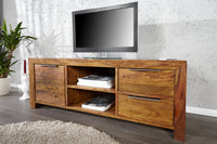 PURE Solid TV board 135cm Sheesham stone finish lowboard rosewood