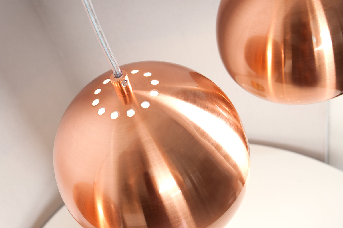 COPPER BALL Moderne 3er Hängeleuchte kupfer Hängelampe höhenverstellbar