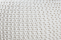 LEEDS Design Knitted Pouf 50cm white cotton handmade seat cushion