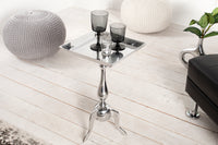 TRAYFUL Filigree side table 55cm silver aluminum tray table