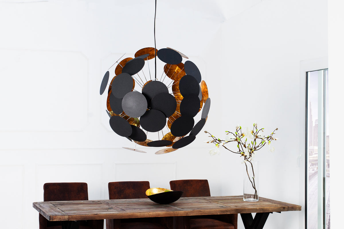 INFINITY HOME Modern design hanging light 70cm black gold pendant light