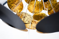 INFINITY HOME Moderne Design Hängeleuchte 70cm schwarz gold Pendelleuchte