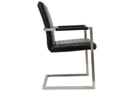 LOFT Industrial cantilever chair with armrest stainless steel frame