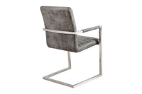 LOFT Industrial cantilever chair with armrest stainless steel frame