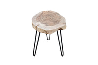 GOA design side table 38cm acacia tree trunk disc 4cm table top