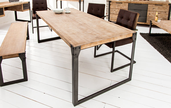 FACTORY Industrial Design dining table 160cm whitewashed acacia