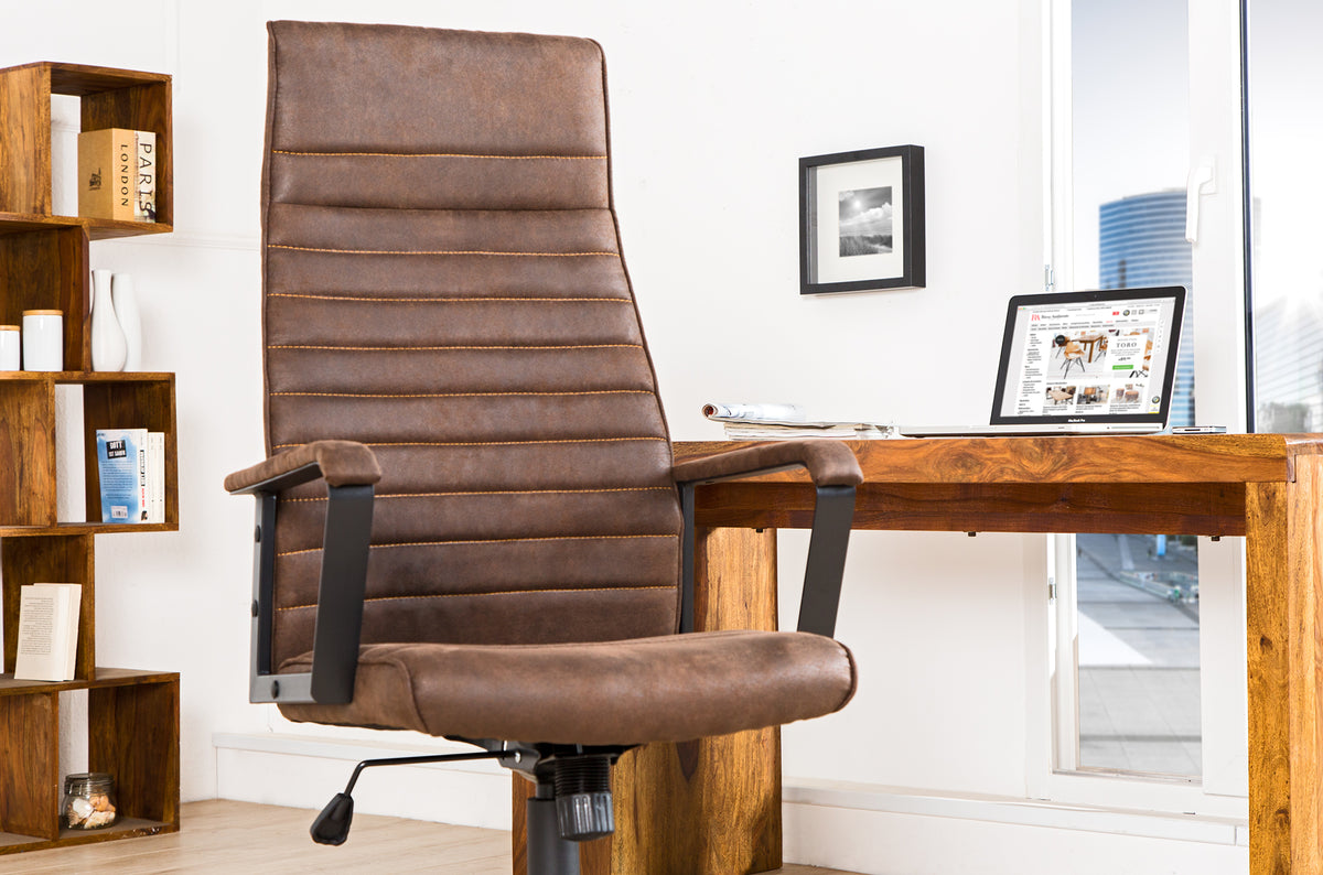LAZIO Höhenverstellbarer Bürostuhl Chefsessel mit Armlehnen