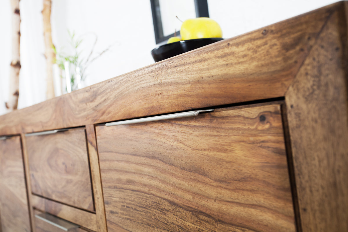 PURE Solid sideboard 135cm Sheesham stone finish rosewood