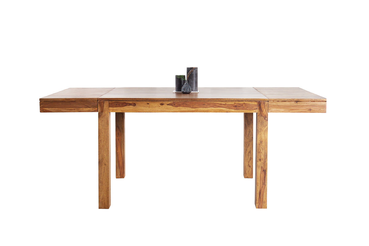 PURE solid wood dining table 120-200cm Sheesham with extension plates