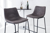 DJANGO Industrial Design Barstuhl vintage grau mit Eisengestell