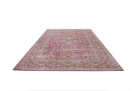 OLD MARRAKESCH Orientalischer Baumwoll-Teppich 240x160cm rot antik florales Muster