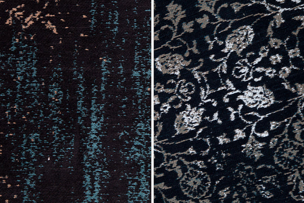 SIGNS OF HERITAGE Orientalischer Baumwoll Teppich 240x160cm dunkel blau florales Muster