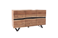 AMAZONAS Massives Sideboard 150cm Akazie Metall Baumkante