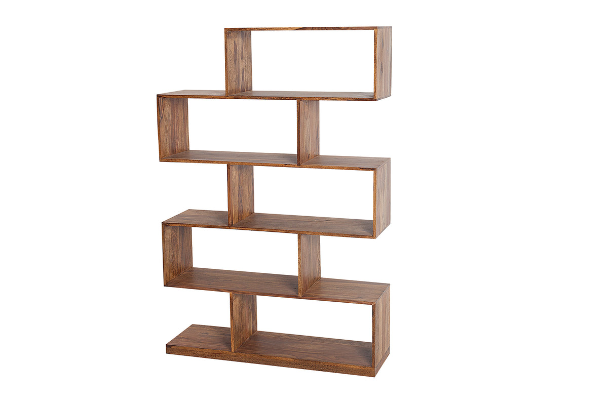 MAKASSAR XL Solid shelf 150cm Sheesham stone finish bookshelf