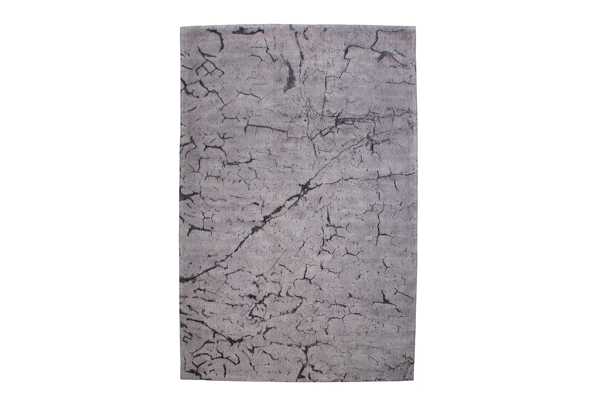 FIRE & EARTH Design Teppich 240x160cm grau Baumwolle