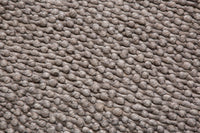 WOOL Handgearbeiteter Teppich 240x160cm anthrazit braun aus Wolle