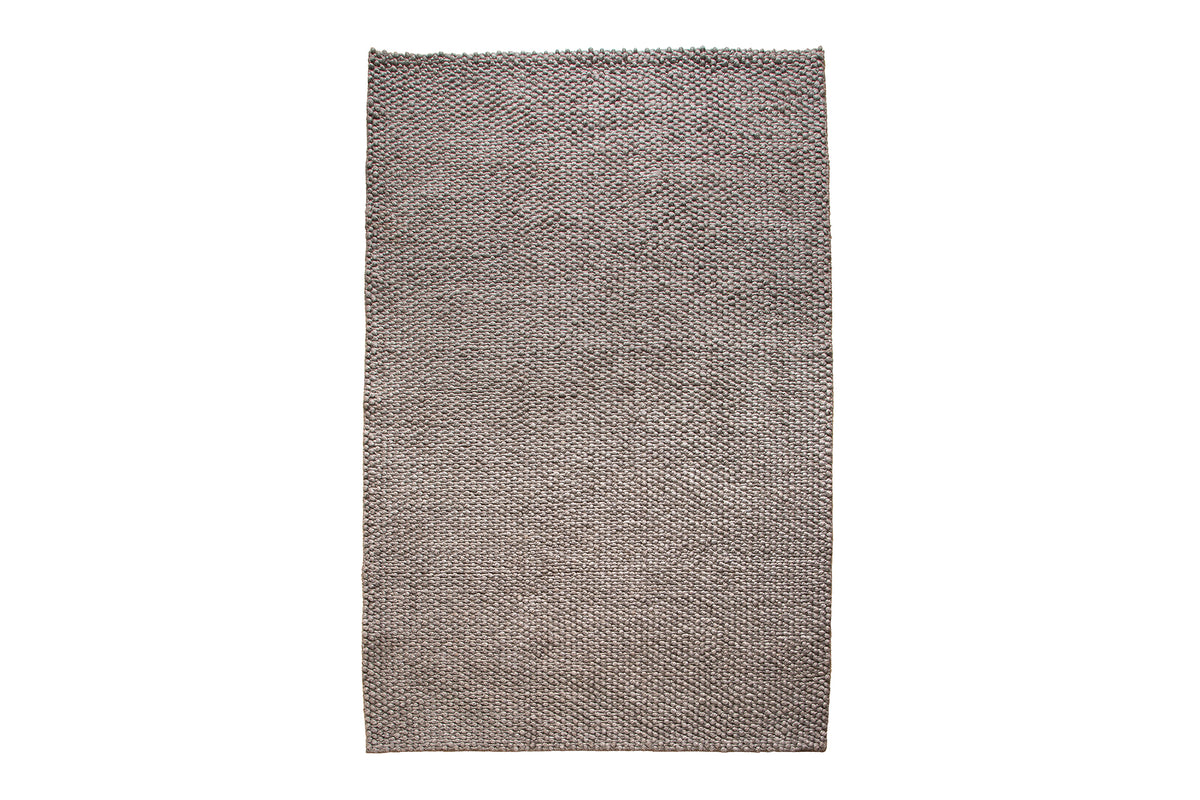 WOOL Handgearbeiteter Teppich 240x160cm anthrazit braun aus Wolle