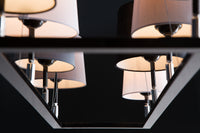 LEVELS III Design Hängeleuchte 100cm schwarz grau mit 8 Leinenschirmen