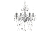 Eleganter Kronleuchter DIAMONDS S 40cm silber Acryl 5-armig Barock Design