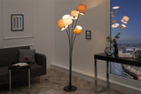 LEVELS design floor lamp 176cm white beige brown with 5 linen shades