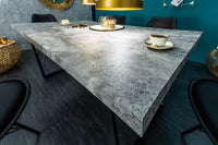 LOFT Modern dining table 160cm gray concrete design black metal legs sled base industrial