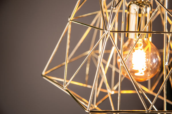 CAGE S Filigree hanging light gold industrial design