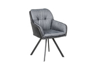 MR. LOUNGER rotating design chair anthracite with armrest retro style