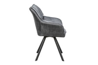 MR. LOUNGER rotating design chair anthracite with armrest retro style