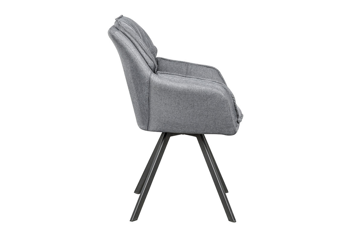 MR. LOUNGER rotating design chair anthracite with armrest retro style