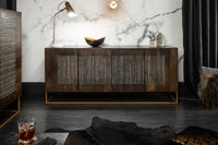 ONYX Massives Sideboard 177cm Mangoholz mit Achatstein Besatz