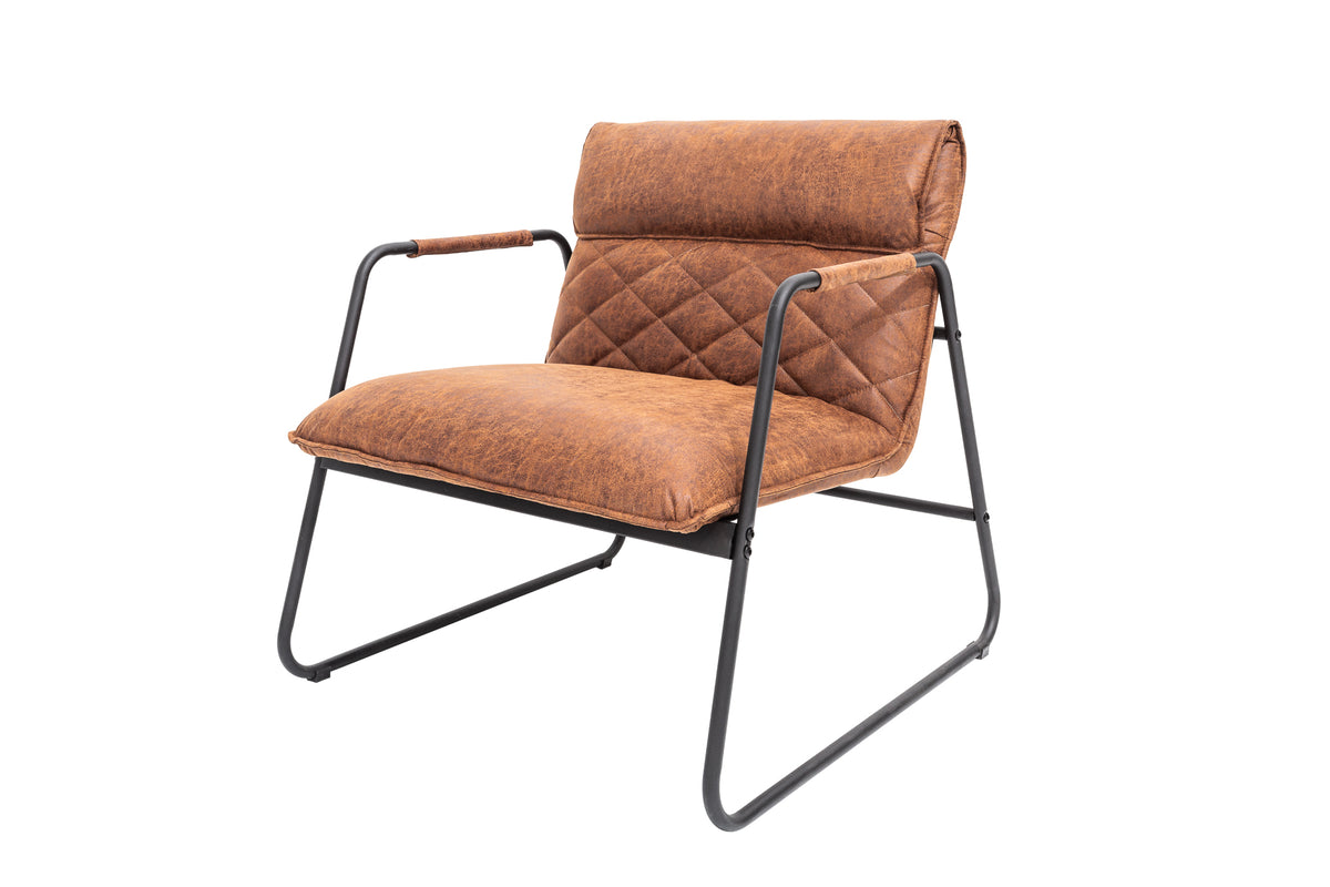 MUSTANG LOUNGER Retro Lounge Sessel antik mit Ziersteppung