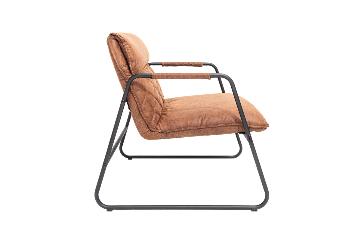 MUSTANG LOUNGER Retro Lounge Sessel antik mit Ziersteppung