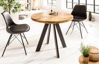 IRON CRAFT Solid dining table 80cm round natural mango wood